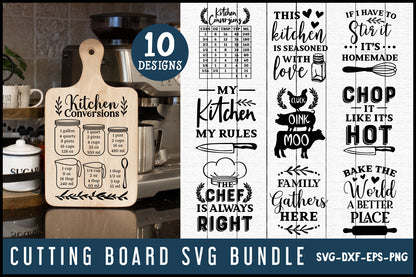 Cutting Board Kitchen SVG Bundle - Craft House SVG
