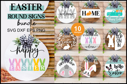 Easter Round Signs SVG Bundle - Craft House SVG