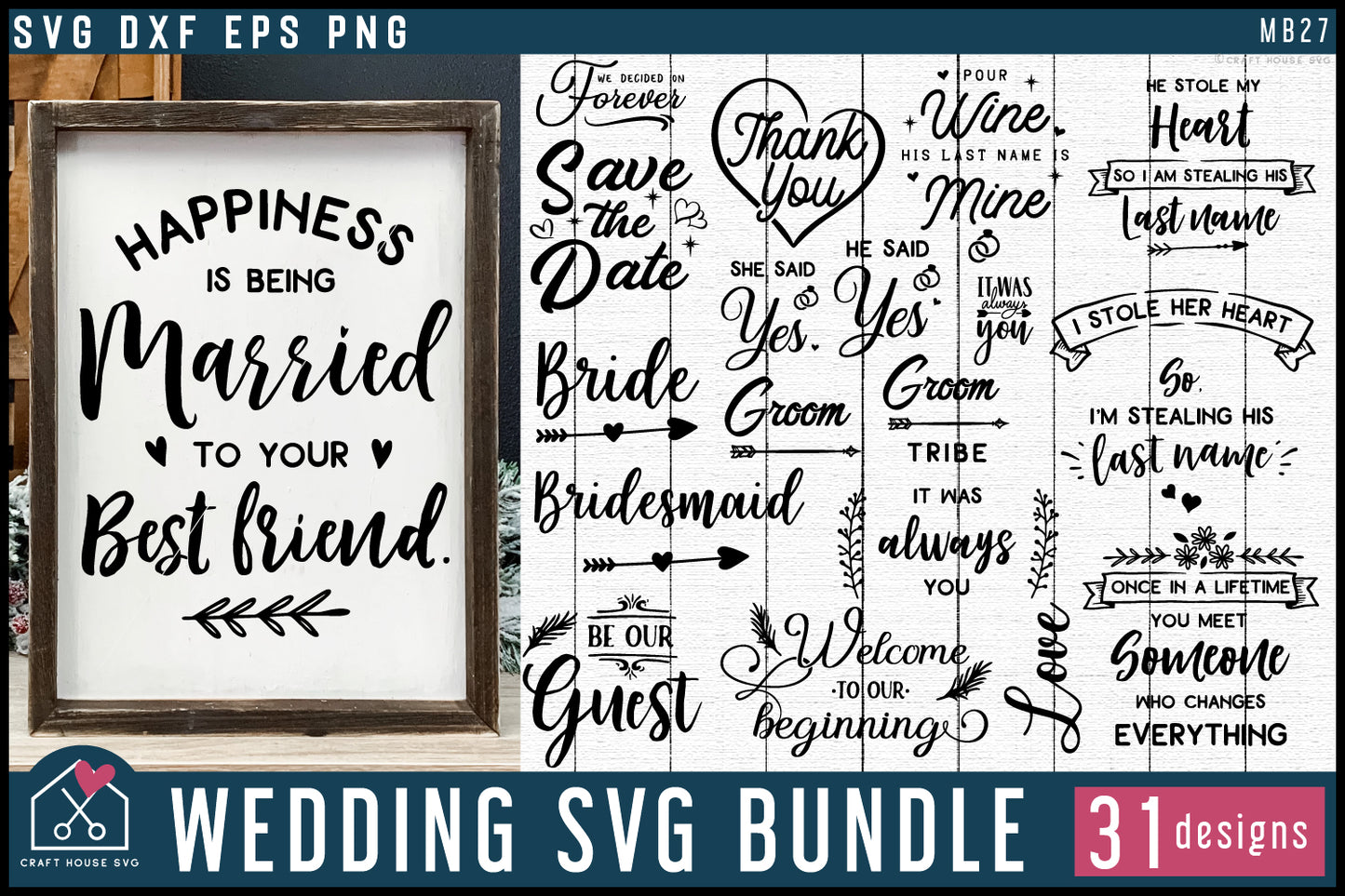 Wedding SVG Bundle - Craft House SVG