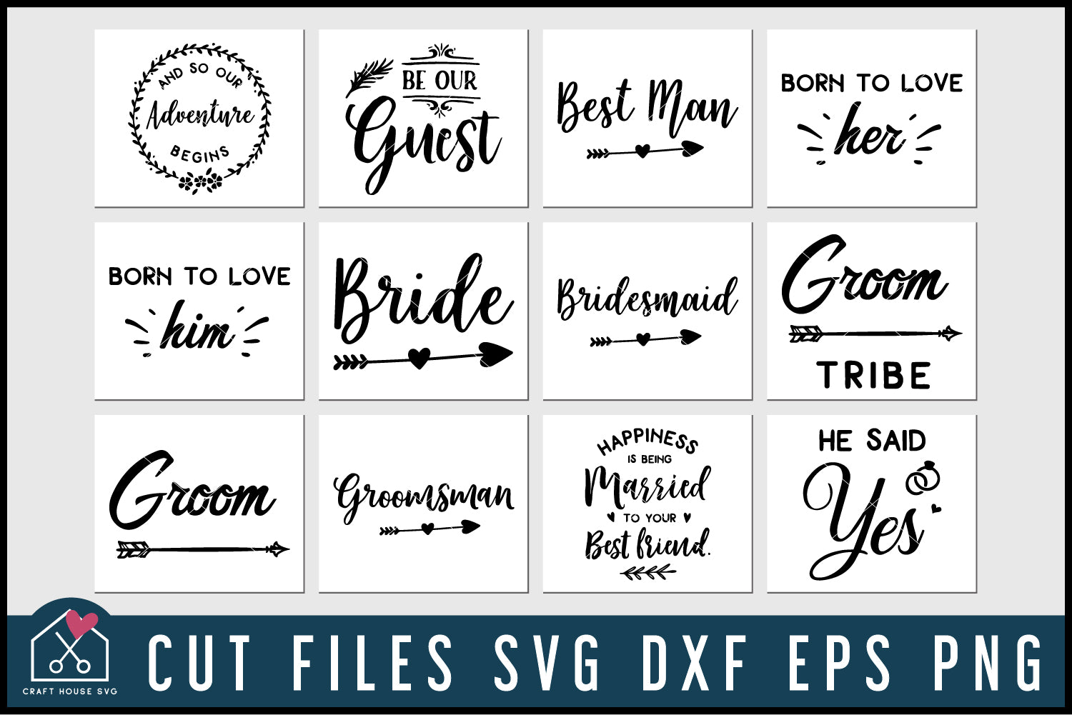 Wedding SVG Bundle - Craft House SVG