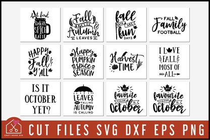 Fall Autumn SVG Bundle - Craft House SVG