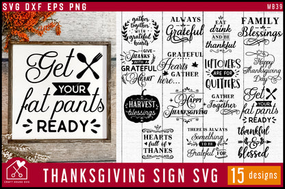 Thanksgiving Sign SVG Bundle - Craft House SVG