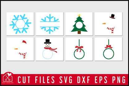 Christmas Monogram Frame SVG Bundle - Craft House SVG