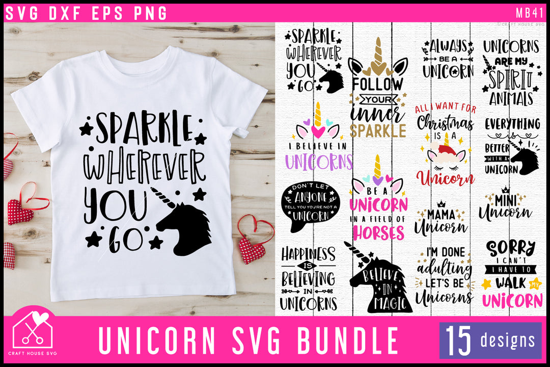 Unicorn SVG Bundle Unicorn Shirt Design Cut Files