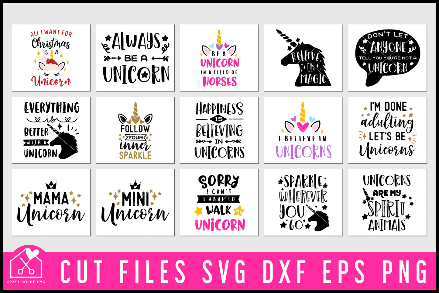 Unicorn SVG Bundle - Craft House SVG