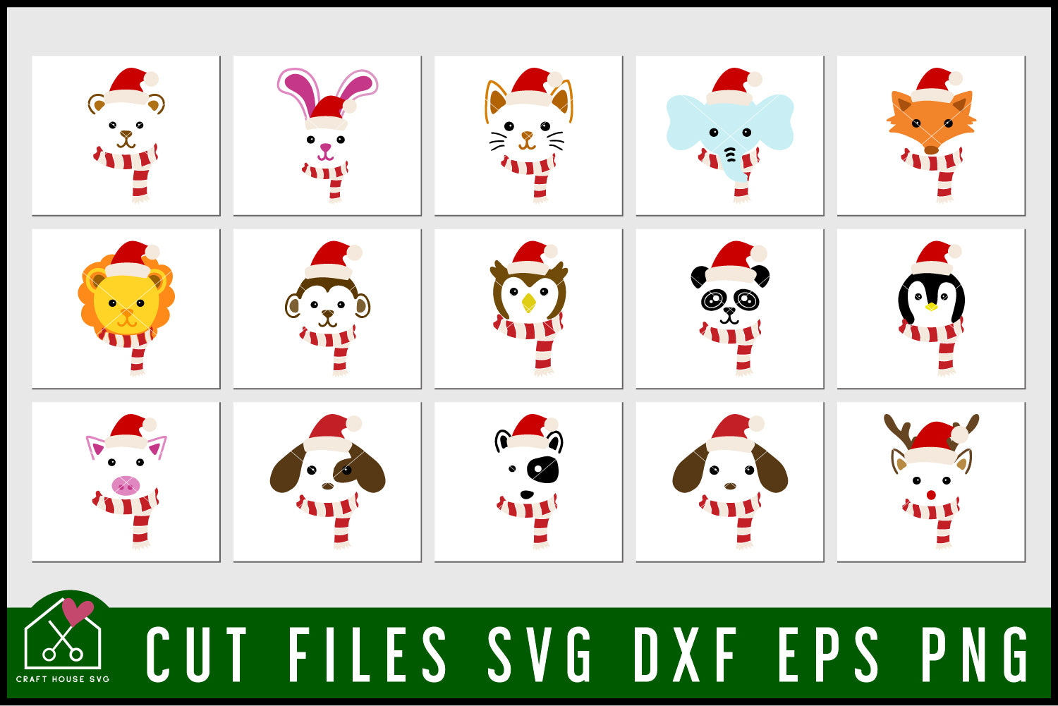 Cute Christmas Animals SVG Bundle - Craft House SVG