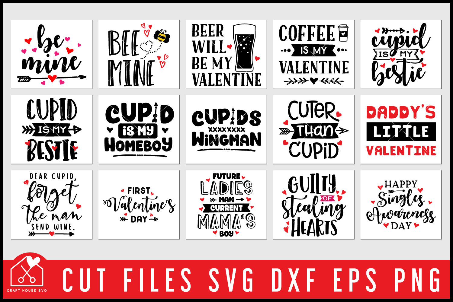 Valentine's Day SVG Bundle - 50 Designs - Craft House SVG