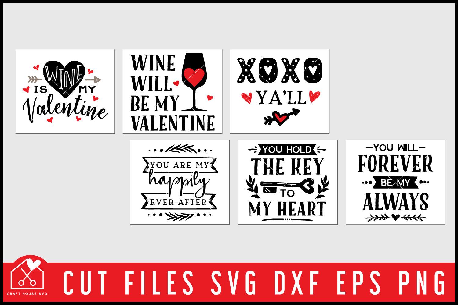 Valentine's Day SVG Bundle - 50 Designs - Craft House SVG