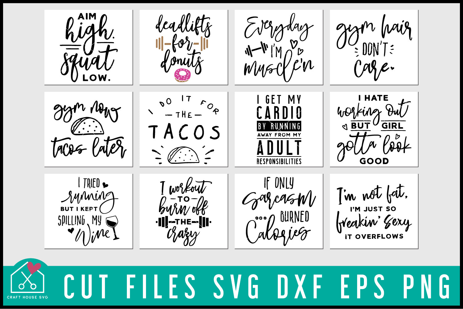 Gym SVG Bundle - Craft House SVG