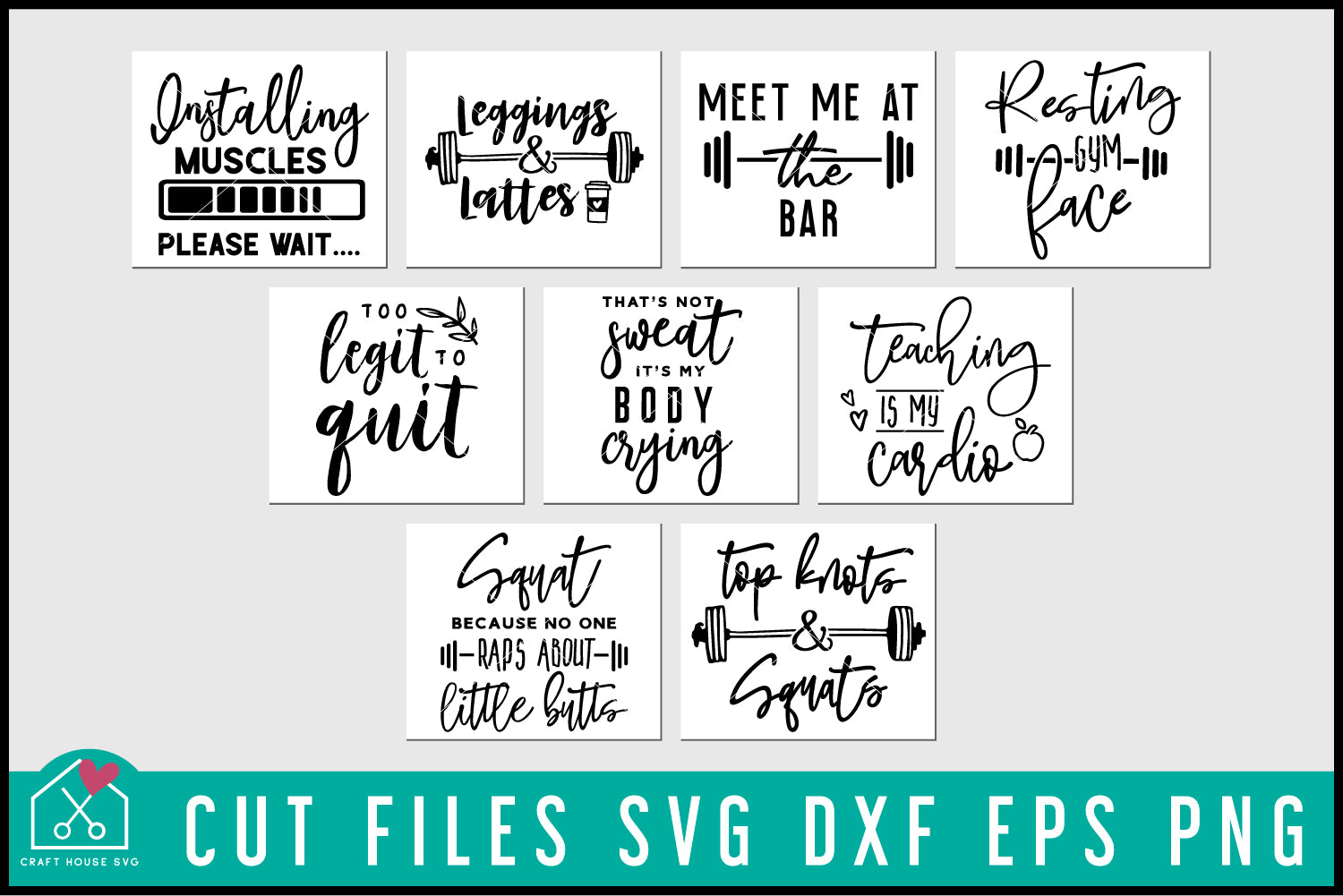 Gym SVG Bundle - Craft House SVG
