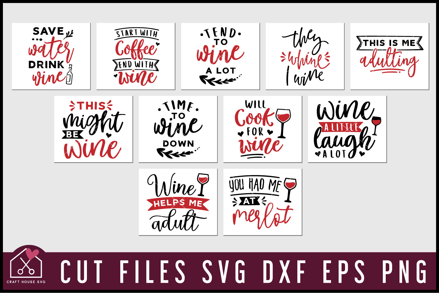 Wine SVG Bundle - Craft House SVG