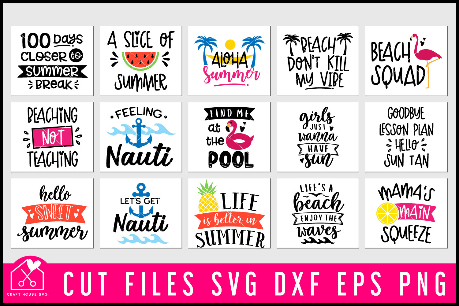 Summer SVG Bundle - Craft House SVG