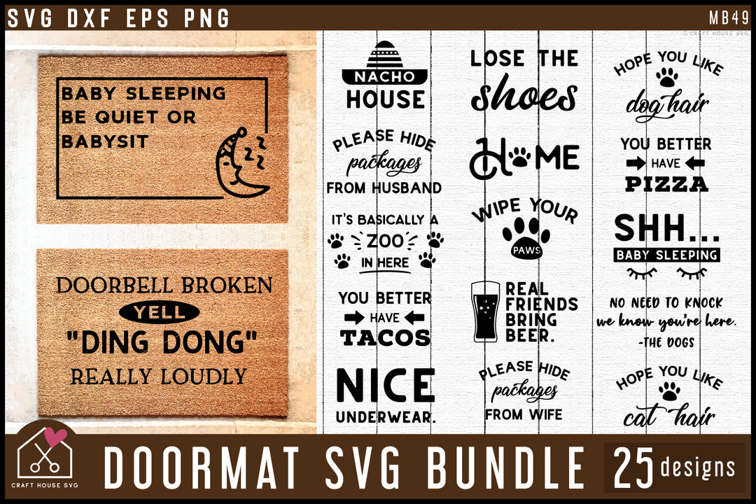 Doormat SVG Bundle Funny Doormat Design Cut Files