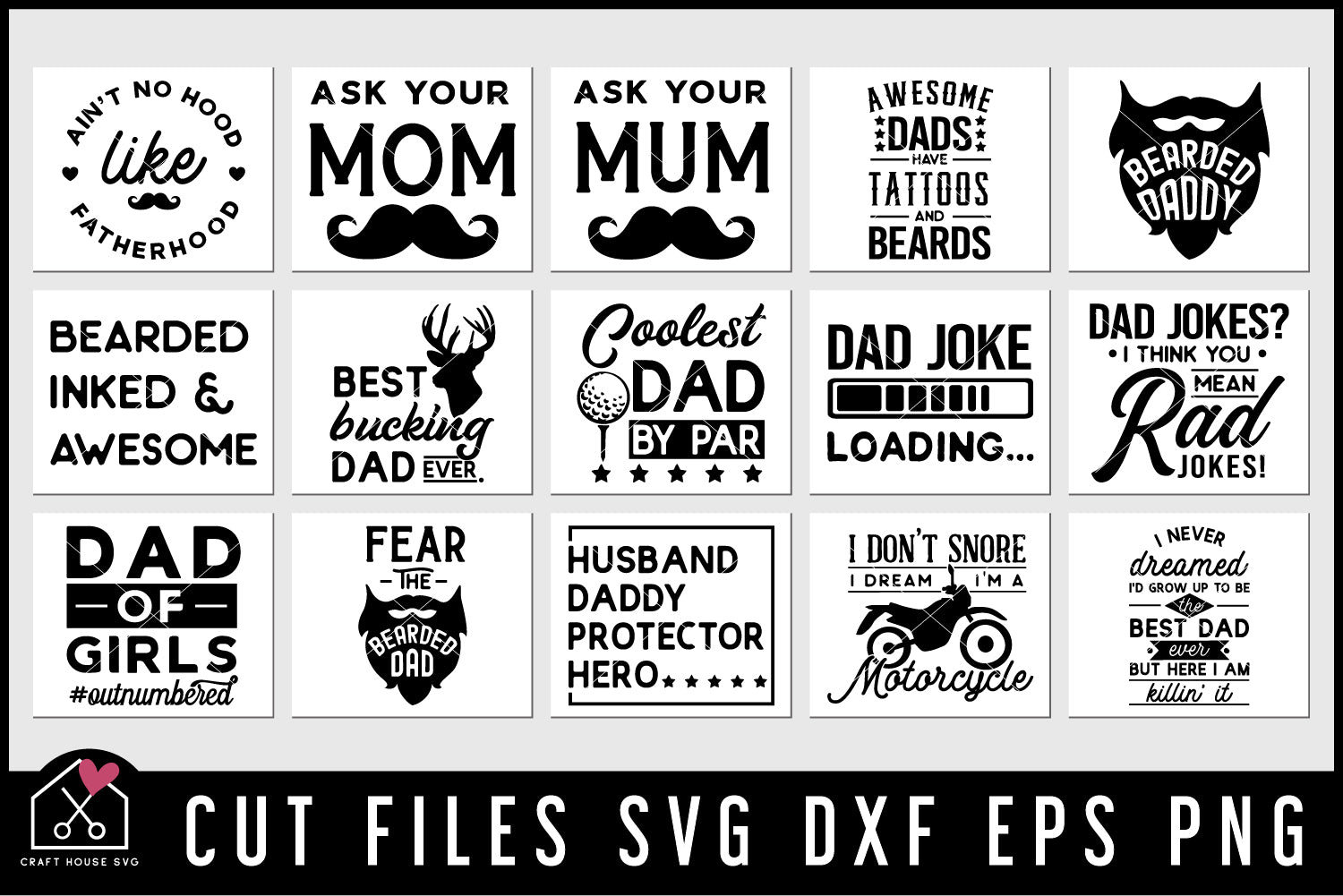 Dad shirt SVG Bundle Father's Day Shirt Design Cut Files