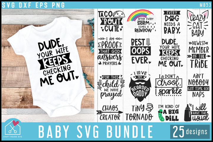 Baby SVG Bundle Baby Bodysuit Design Cut Files