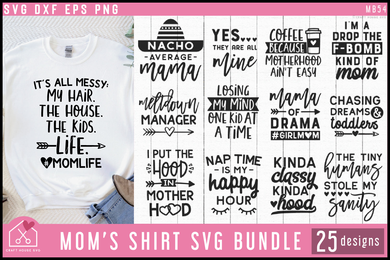 Mom's Shirt SVG Bundle Mum Shirt Design Cut Files