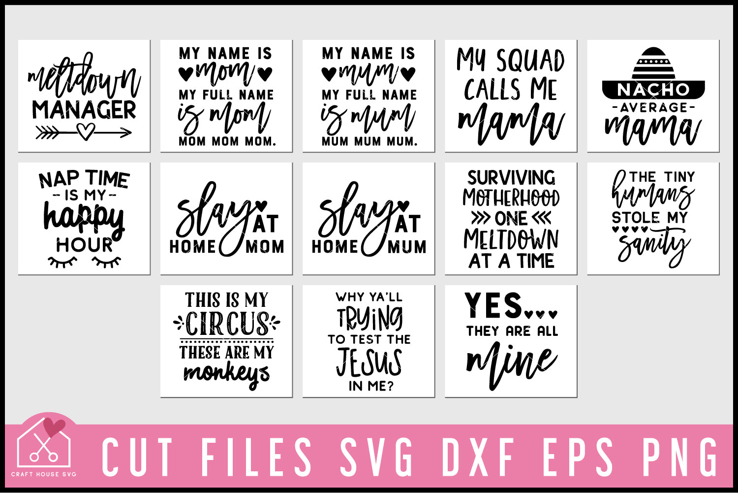 Mom's Shirt SVG Bundle - Craft House SVG