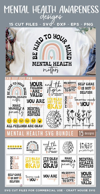Mental Health Awareness SVG Bundle