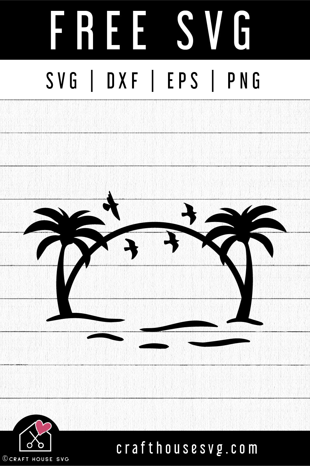 FREE Beach Sunset SVG Summer Cut File | FB449 - Craft House SVG