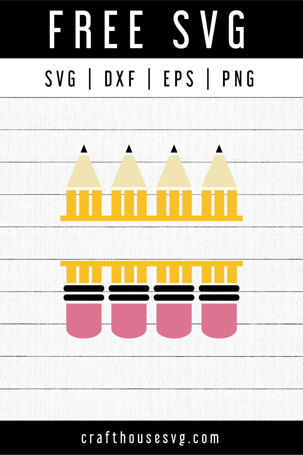 FREE Pencil Split Monogram SVG | FB147 - Craft House SVG