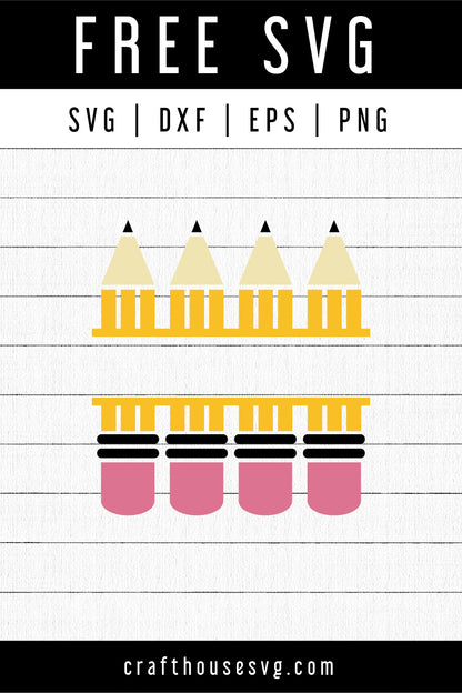 FREE Pencil Split Monogram SVG | FB147 - Craft House SVG