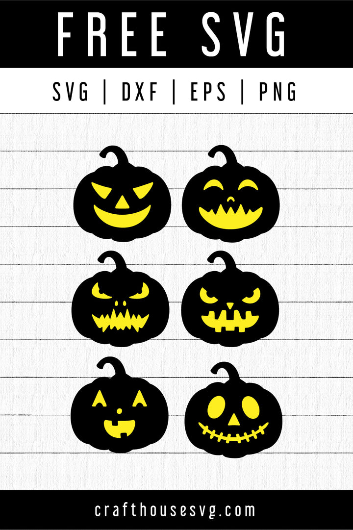 FREE Pumpkin Faces SVG | FB154
