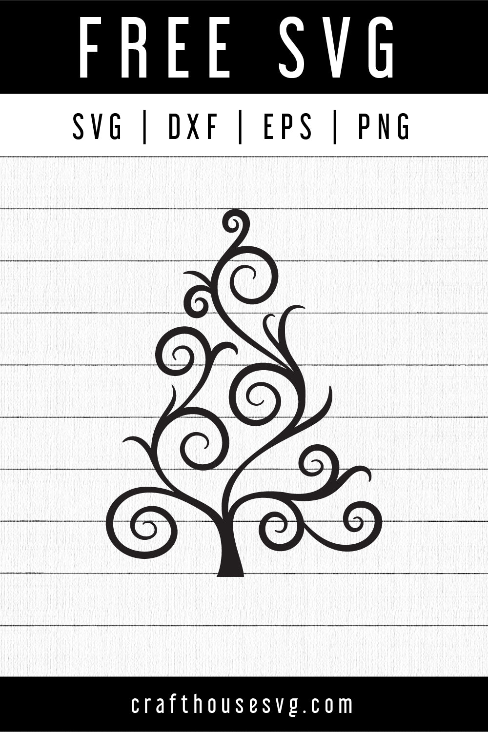 FREE Flourish Christmas Tree SVG | FB164 - Craft House SVG