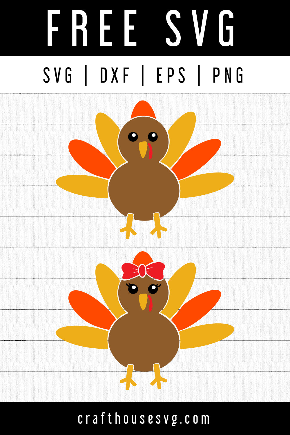 FREE Cute Turkey SVG | FB166 - Craft House SVG