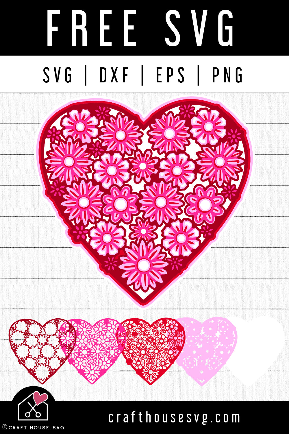 FREE 3D Floral Heart Mandala SVG file | Valentine SVG | FB174 - Craft House SVG