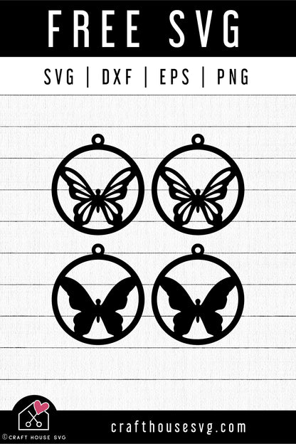 FREE Butterfly Earrings SVG file | Earrings, necklace SVG | FB176 - Craft House SVG