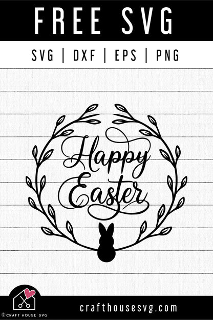 FREE Happy Easter SVG file | Easter wood sign SVG | FB177 - Craft House SVG
