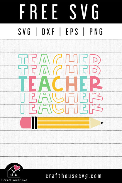 FREE Teacher echo SVG | Teacher SVG | FB187 - Craft House SVG