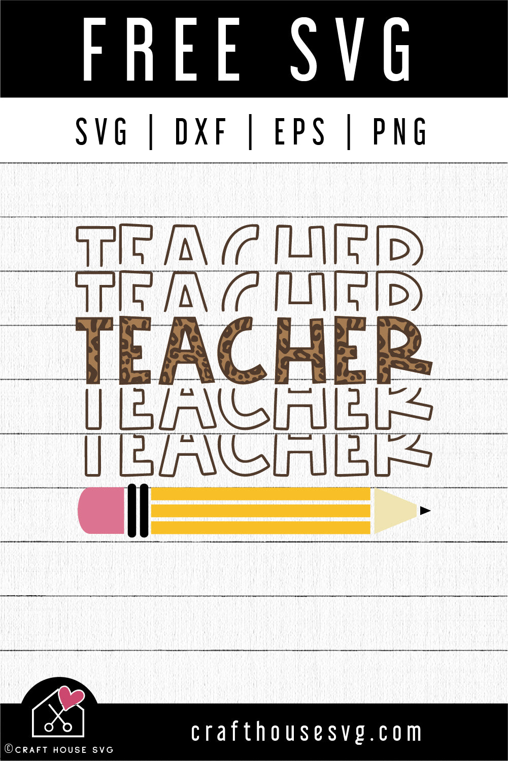FREE Teacher echo leopard SVG | Teacher SVG | FB188 - Craft House SVG