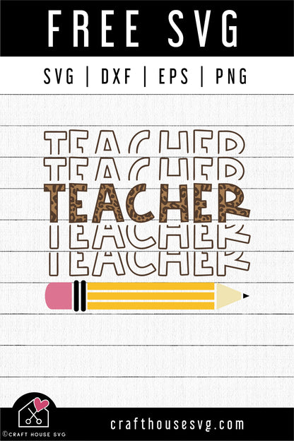 FREE Teacher echo leopard SVG | Teacher SVG | FB188 - Craft House SVG