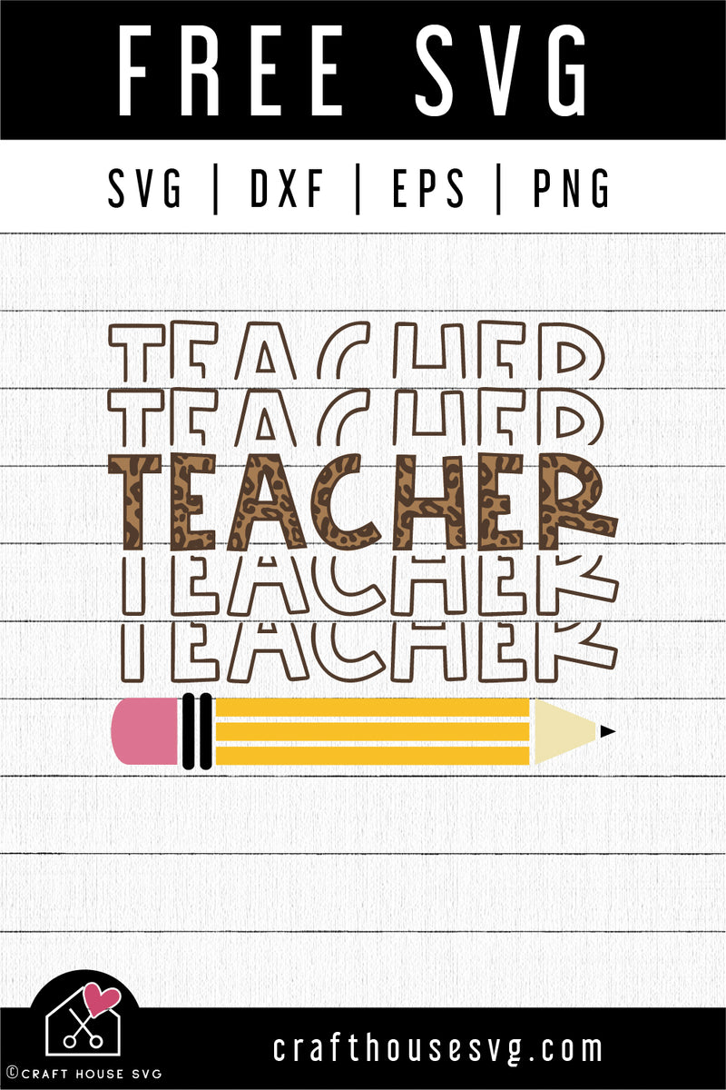 FREE Teacher echo leopard SVG | Teacher SVG - Craft House SVG