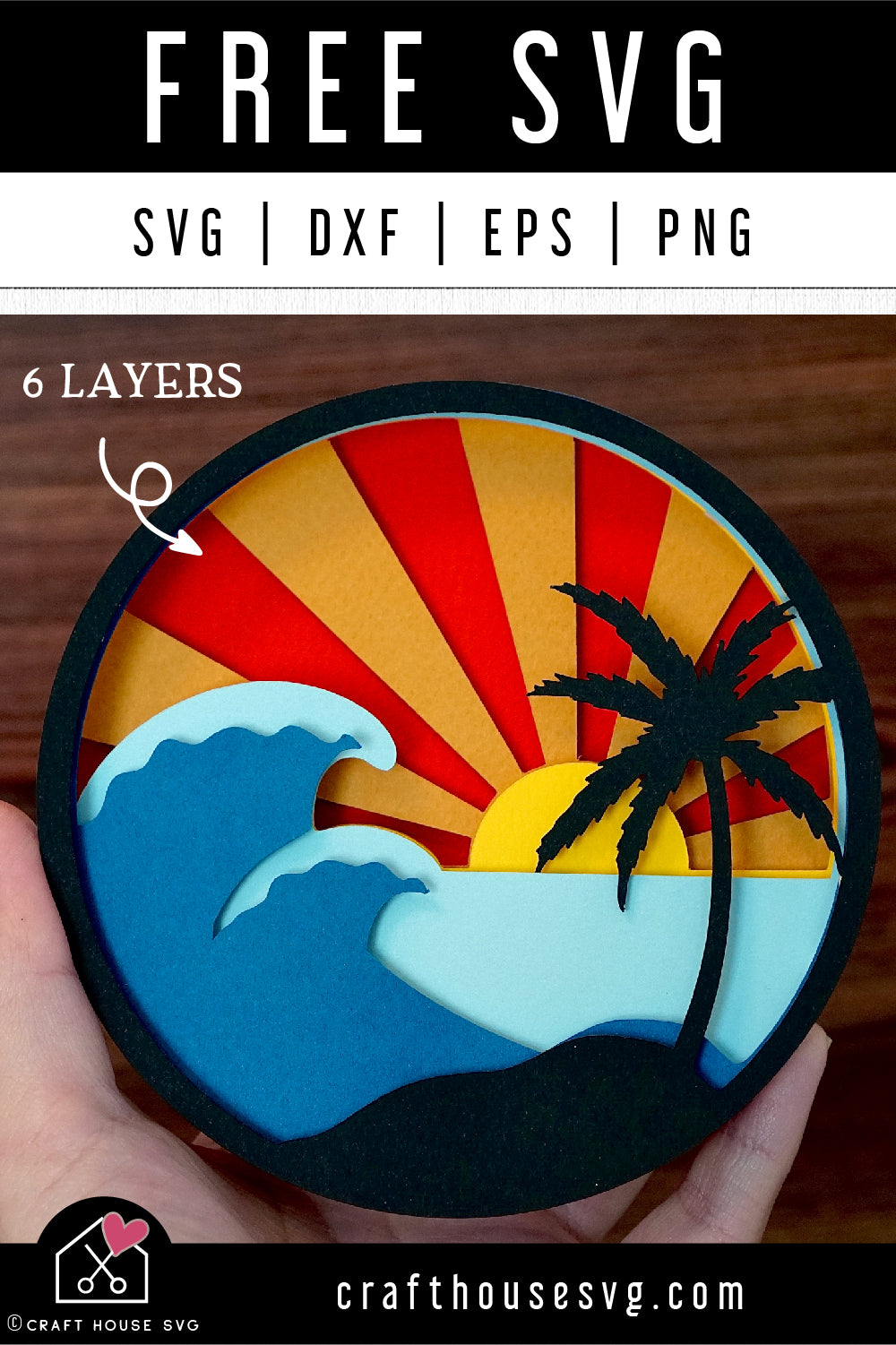 FREE 3D Summer Beach SVG | 3D SVG | FB197 - Craft House SVG