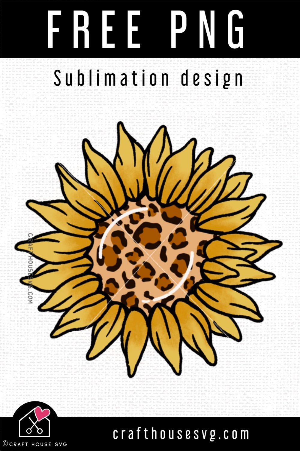 FREE Leopard Sunflower Sublimation PNG file | FB204 - Craft House SVG