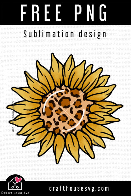 FREE Leopard Sunflower Sublimation PNG file | FB204 - Craft House SVG