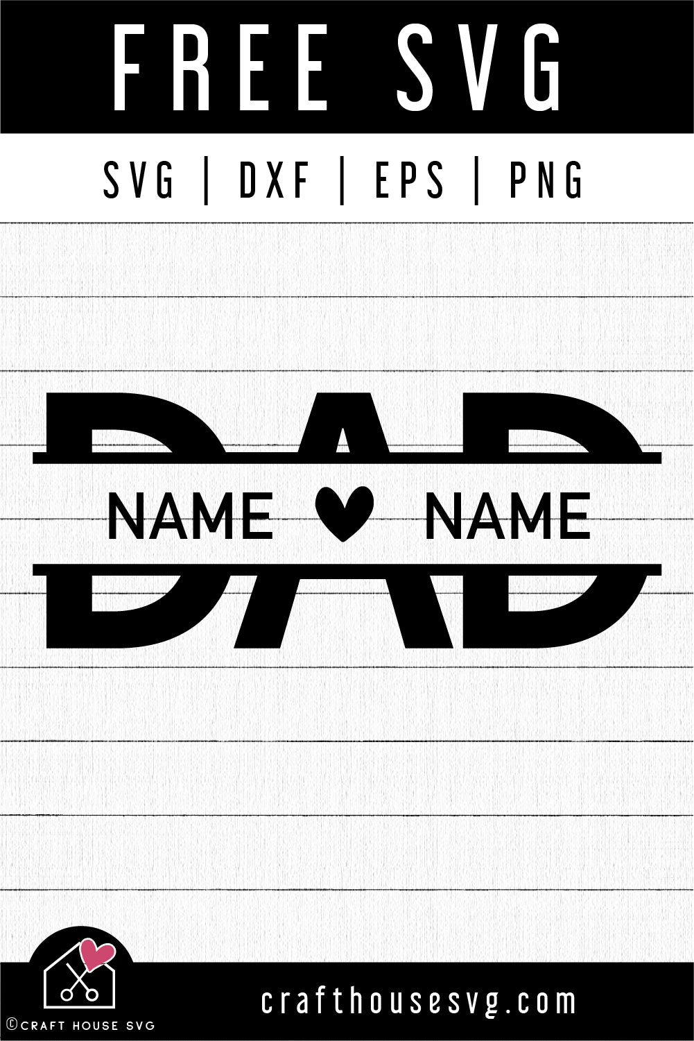 FREE Father's Day SVG cut file Dad Split Monogram SVG | FB217