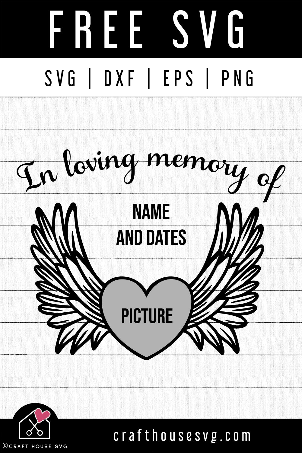 FREE Angel wings SVG In loving memory of SVG | FB219 - Craft House SVG