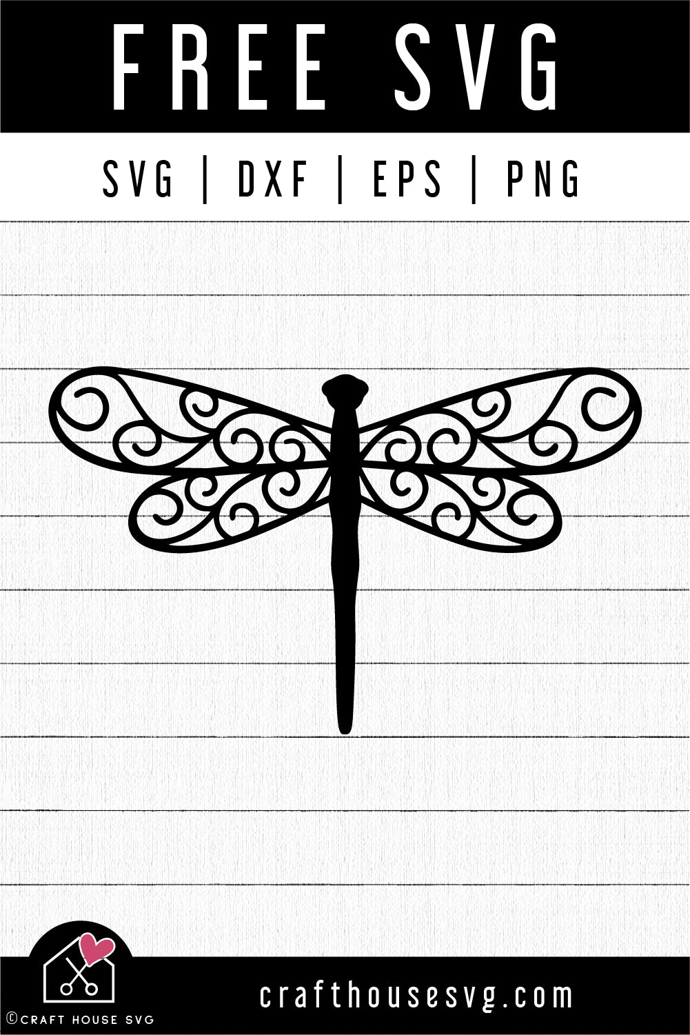 FREE Dragonfly SVG cut file - Craft House SVG