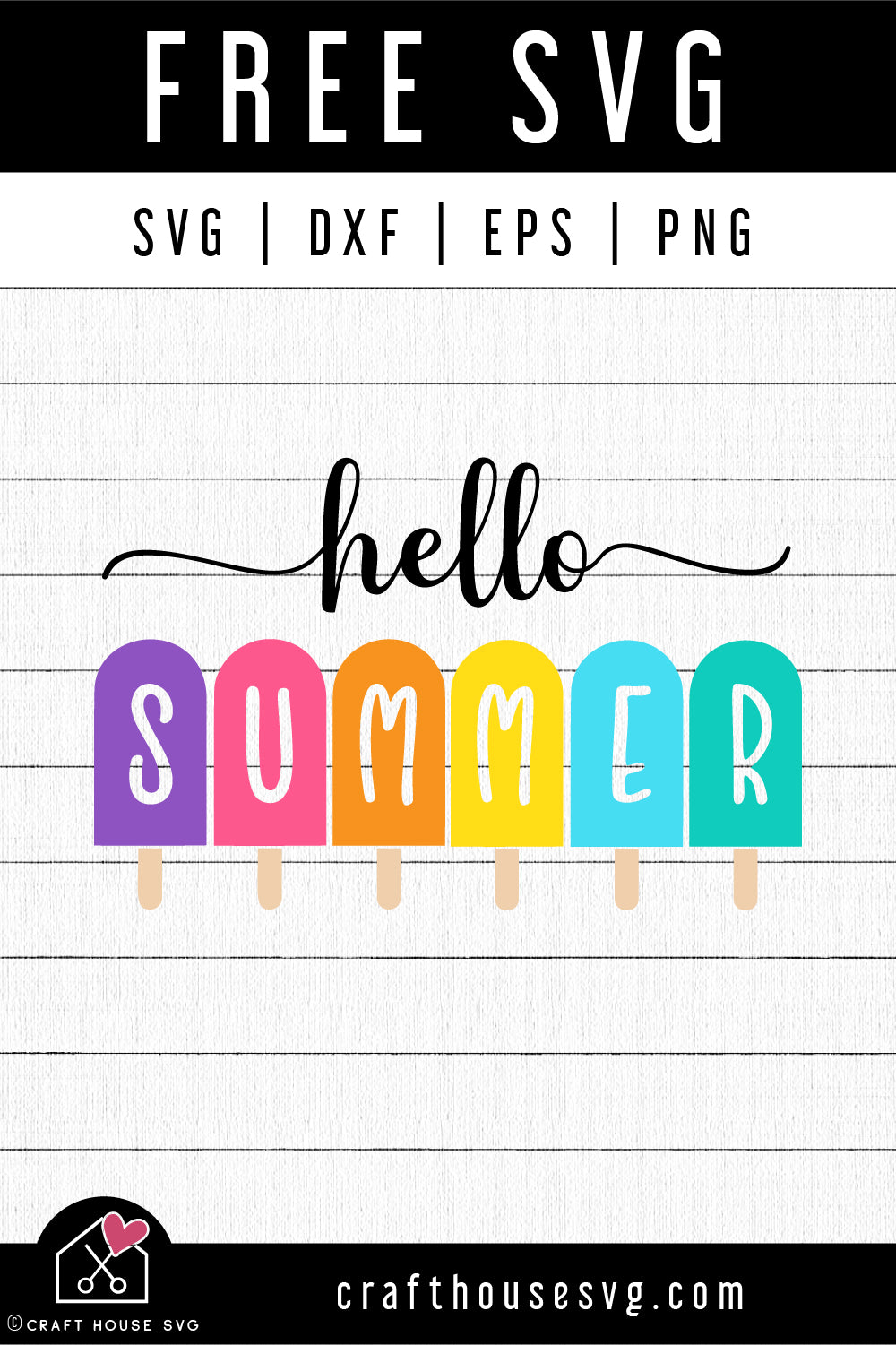 FREE Hello Summer SVG | FB229 - Craft House SVG