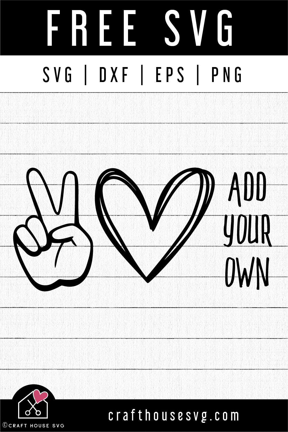 FREE Peace love SVG | FB232 - Craft House SVG