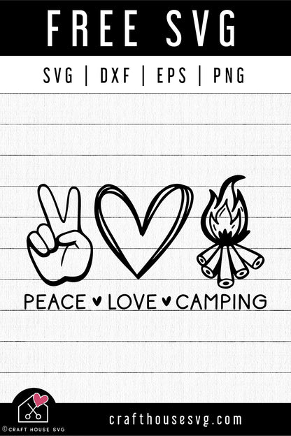 FREE Peace love camping SVG | FB234 - Craft House SVG