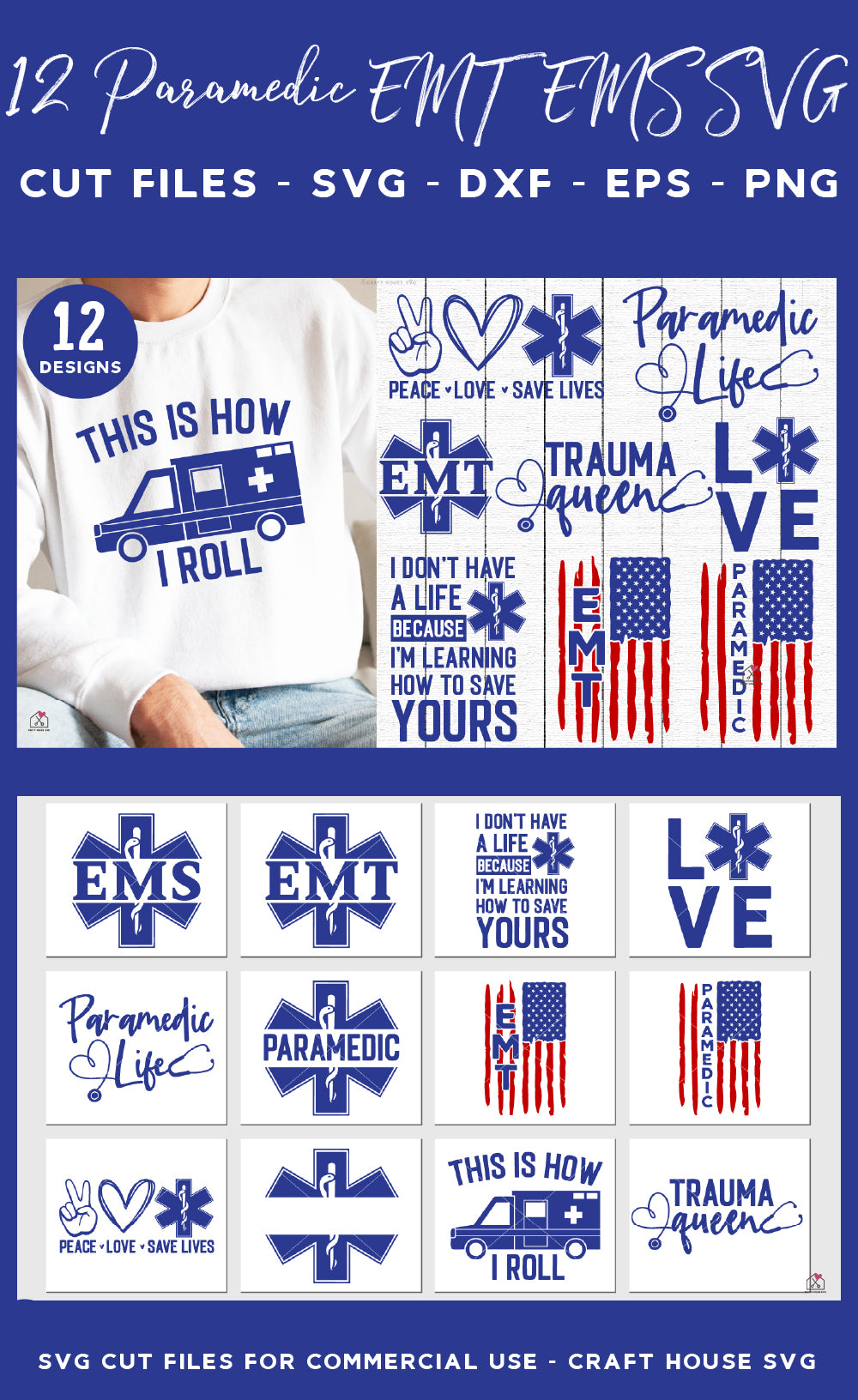 Paramedic EMS EMT SVG Bundle - Craft House SVG
