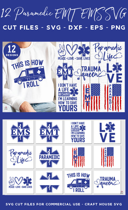 Paramedic EMS EMT SVG Bundle - Craft House SVG