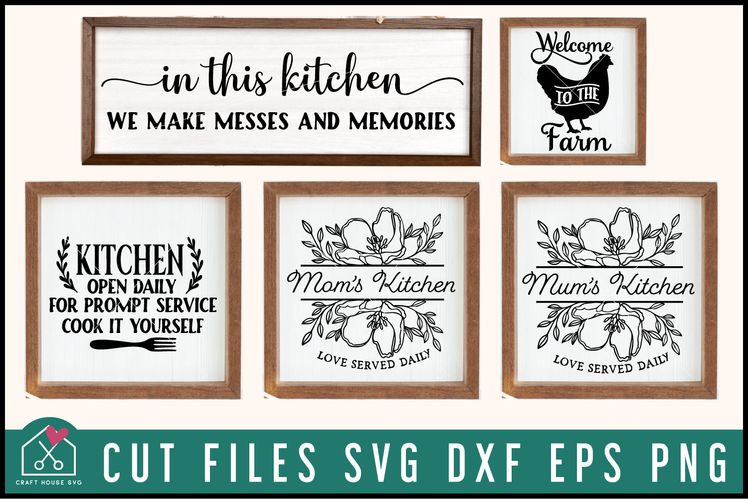 Kitchen SVG Bundle Farmhouse Sign Cut File
