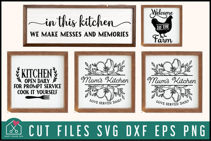 Kitchen SVG Bundle Farmhouse Sign Cut File