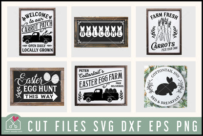 Vintage Easter Sign SVG Bundle