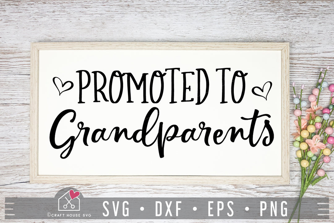Promoted to Grandparents SVG Sign Cut File